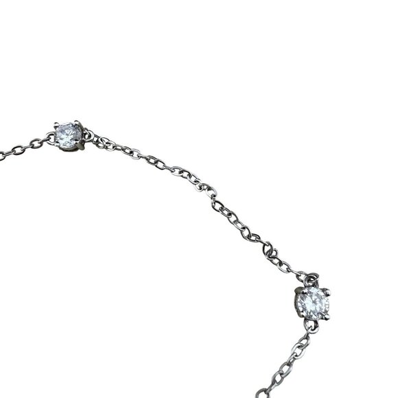 Sterling Silver Anklet With Cubic Zirconia Accents By Silpada - Picture 5 of 8